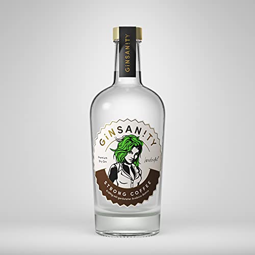 GINSANITY Premium Dry Gin „Strong Coffee“ | Kaffee Gin | Geschenkidee | Handcrafted in Köln | 0,5 L von Ginsanity