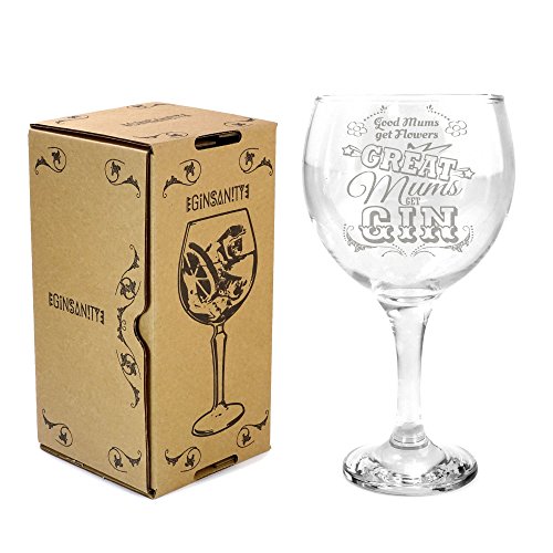 Ginsanity [645 ml] Copa Glas Gin und Tonic [G&T] Balloon Gläser Für Cocktails und Geschenkbox - Great Mums Get Gin von Ginsanity