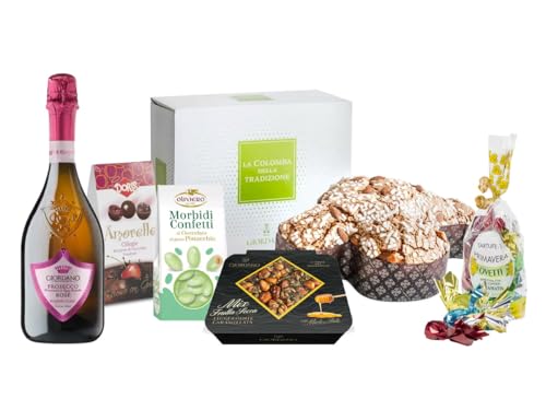 GIORDANO VINI Geschenkbox Der Geschmack von Ostern – 1 Prosecco Rosé, 1 Colomba 750g und 5 süße Spezialitäten in österlicher Verpackung, Gourmet-Auswahl mit Konfekt, Schoko-Eiern und Trockenfrüchten GIORDANO VINI Geschenkbox Der Geschmack von Ostern – 1 Prosecco Rosé, 1 Colomba 750g und 5 süße Spezialitäten in österlicher Verpackung, Gourmet-Auswahl mit Konfekt, Schoko-Eiern und Trockenfrüchten von Giordano