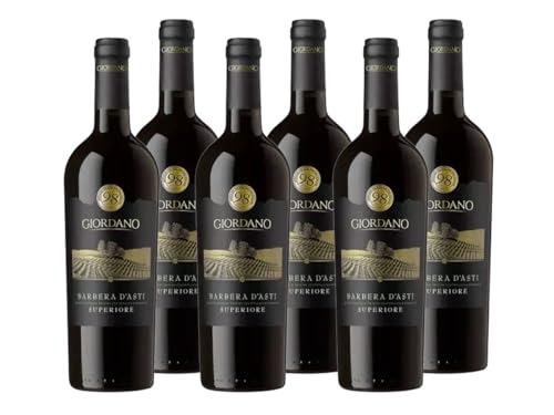 Giordano – Box Barbera d’Asti Superiore DOCG 2020 – Gereifter Trockener Rotwein aus dem Piemont, Kräftig und Sanft – 6 Flaschen à 75 cl Giordano – Box Barbera d’Asti Superiore DOCG 2020 – Gereifter Trockener Rotwein aus dem Piemont, Kräftig und Sanft – 6 Flaschen à 75 cl von Giordano