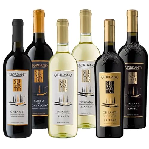 Giordano - SELEZIONE TOSCANA - Weinpaket aus der Toskana, 6 Weiß- und Rotweinsorten - 6 Flaschen à 75 cl Giordano - SELEZIONE TOSCANA - Weinpaket aus der Toskana, 6 Weiß- und Rotweinsorten - 6 Flaschen à 75 cl von Giordano