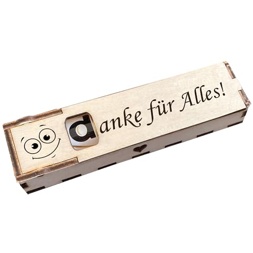 Danke für Alles! - Holz Geschenkbox geschliffen mit Spruch Lasergravur inkl. Duplo Schokoriegel Schokolade Geschenkidee Handarbeit Danke für Alles! - Holz Geschenkbox geschliffen mit Spruch Lasergravur inkl. Duplo Schokoriegel Schokolade Geschenkidee Handarbeit von Girahlutions