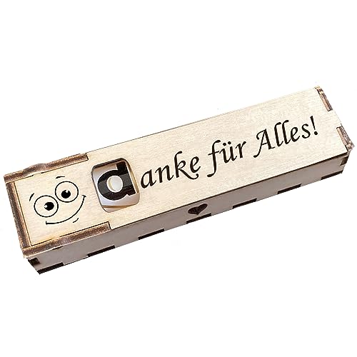Duplo Geschenkbox mit Gravur inkl. Schokoriegel Holzbox mit Spruch Geschenkidee Schokolade Mitbringsel Danke für Alles von Girahlutions