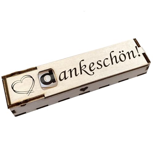 Duplo Geschenkbox mit Gravur inkl. Schokoriegel Holzbox mit Spruch Geschenkidee Schokolade Mitbringsel - Dankeschön von Girahlutions