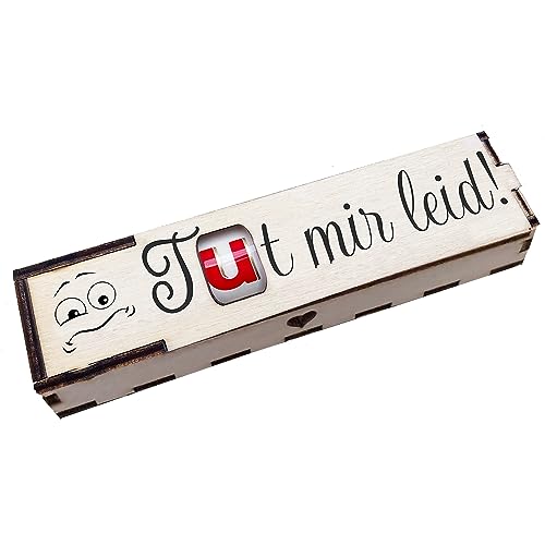Duplo Geschenkbox mit Gravur inkl. Schokoriegel Holzbox mit Spruch Geschenkidee Schokolade Mitbringsel - Tut mir leid von Girahlutions