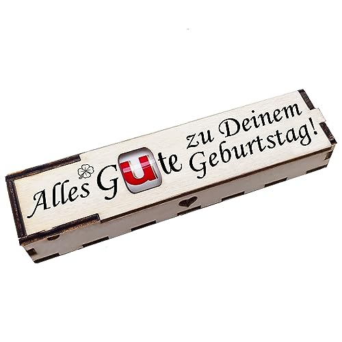 Duplo Holzbox mit Schokoriegel Geschenkbox mit Spruch Gravur Schokolade Mitbringsel Geschenkidee - Alles Gute zu Deinem Geburtstag! von Girahlutions