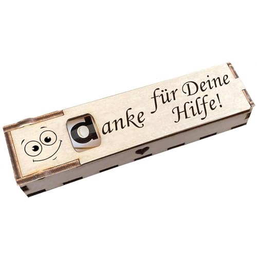 Duplo Holzbox mit Schokoriegel Geschenkbox mit Spruch Gravur Schokolade Mitbringsel Geschenkidee (Danke für Deine Hilfe) von Girahlutions