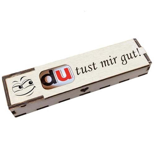 Duplo Holzbox mit Schokoriegel Geschenkbox mit Spruch Gravur Schokolade Mitbringsel Geschenkidee Du tust mir gut von Girahlutions