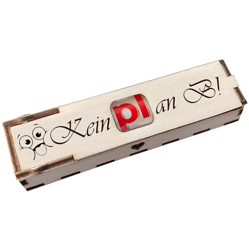 Kein Plan B! - Holz Geschenkbox geschliffen mit Spruch Lasergravur inkl. Duplo Schokoriegel Schokolade Geschenkidee Handarbeit von Girahlutions