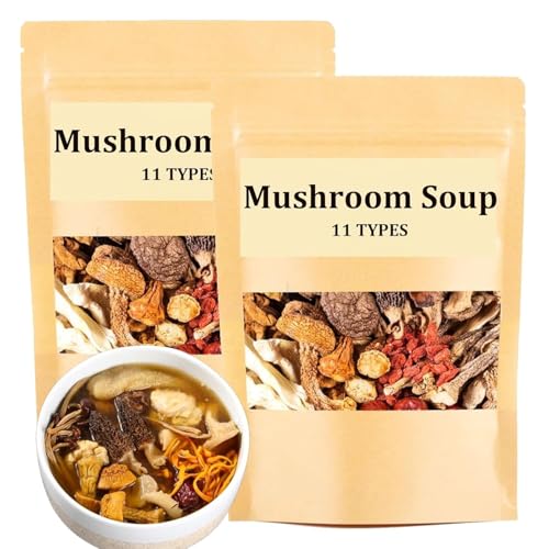 Soup Package Of 11 Types Of Mushrooms, Dry Abalone Nutritious, Mushroom Soup Packets, Nutritious Mushroom, Nourish The Body, Moisten The Intestines, Daily Nourishing Liver Herb Soup, 45g/Bag (2 Pcs) von Giurui