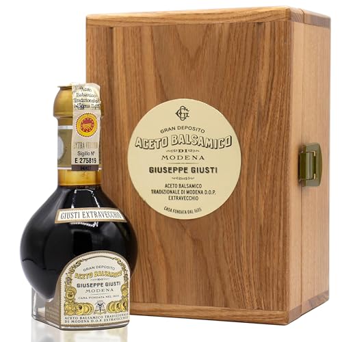 Giuseppe Giusti Extravecchio Aceto Balsamico Tradizionale di Modena DOP Balsamessig Traditionell aus Modena in Holzkiste (1 x 0.1 l) von Giusti