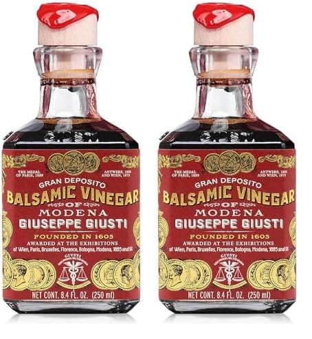 Giuseppe Giusti Riccardo Giusti Aceto Balsamico di Modena Balsamessig aus Modena 3 Goldmedaillen in Cubicaflasche (1 x 0.25 l) (Packung mit 2) von Giuseppe Giusti