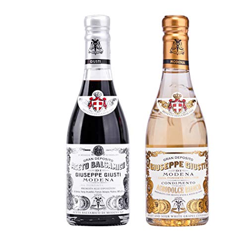 Giusti Essig Duo: Balsamico-essig aus Modena IGP 1 Silbermedaille und Weiß Dressing 250 ml x 2 von Giuseppe Giusti