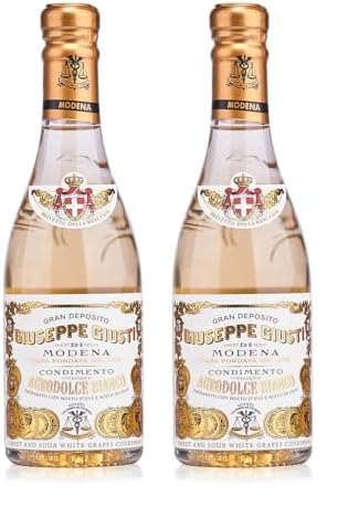 Giuseppe Giusti Condimento Agrodolce Bianco heller Balsamessig aus Modena in Traditionsflasche (1 x 0.25 l) (Packung mit 2) von Giusti