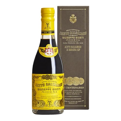 Giuseppe Giusti Quarto Centenrario Aceto Balsamico di Modena IGP Balsamessig aus Modena 4 Goldmedaillen Traditionsflasche in Geschenkpackung (1 x 0.25 l) von Giusti