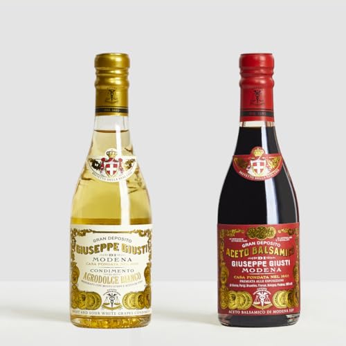 Giusti - Balsamico-Essig aus Modena 3 Goldmedaillen und Condimento Agrodolce Bianco - 2 x 250ml von Giusti