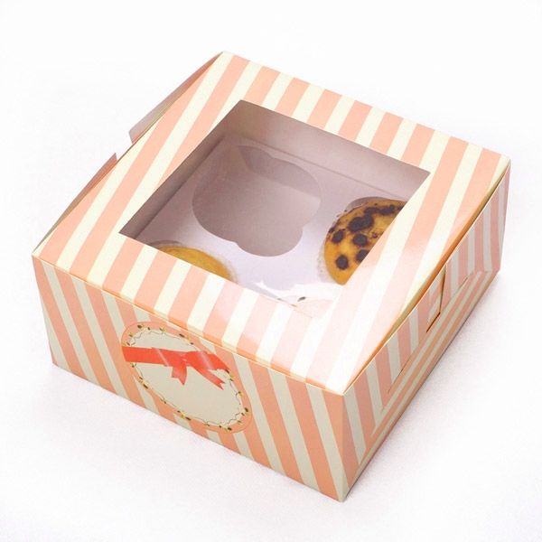 Muffin-Box, orange gestreift, 2 Stück von Givi Italia