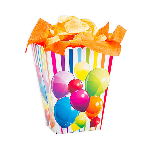Snack-Box, "Ballon", 2 Stück, 19 cm, Popcornbox/Süßigkeiten Box, Pappe von Givi Italia