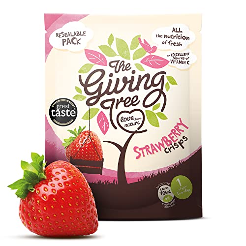 The Giving Tree Gefriergetrocknete knusprige Erdbeeren, vegane glutenfreie Ernährungs-Chips 18 g, 1 Stück von Giving Tree