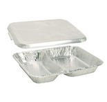 Gizeh Dispoform Alu Schale 2 geteilt 10 Stück mit Deckel Menüschale 227x177x30mm von Gizeh