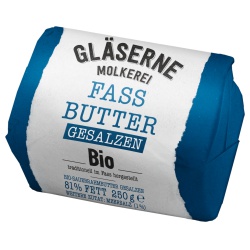 Fassbutter im Pergamentpapier, gesalzen von Gläserne Molkerei