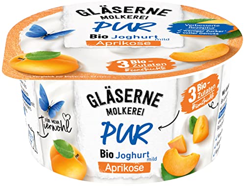 Gläserne Molkerei GM PUR Bio Joghurt Aprikose (6 x 150 gr) von Gläserne Molkerei