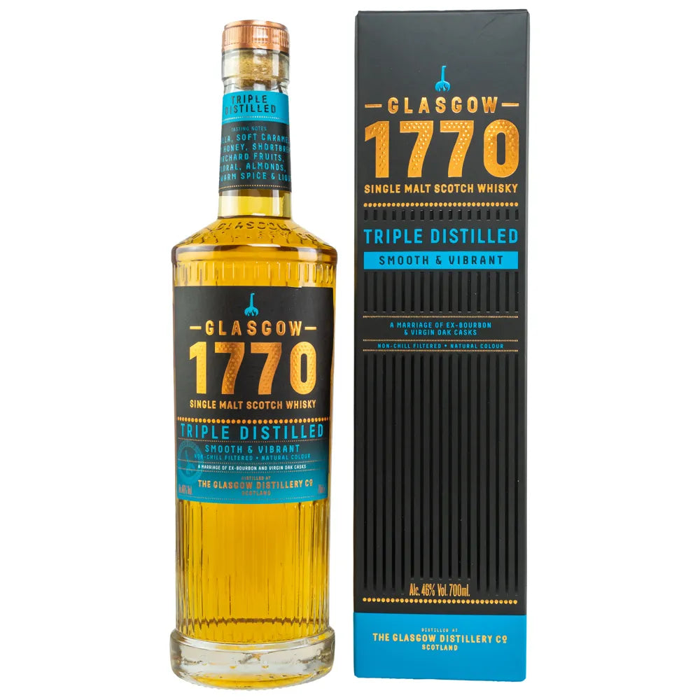 1770 Glasgow Single Malt Triple Distilled Smooth 46% vol. 0,7l 1770 Glasgow Single Malt Triple Distilled Smooth 46% vol. 0,7l von Glasgow Distillery