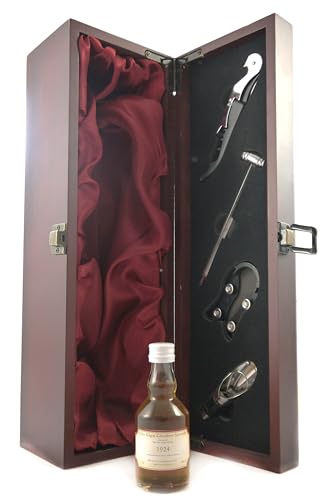 Glen Elgin Glenlivet Speyside Pure Malt Scotch Whisky 1924 5cl Decanted Selection in einer mit Seide ausgestatetten Geschenkbox, da zu 4 Weinaccessoires, 1 x 50ml von Glen Elgin Glenlivet