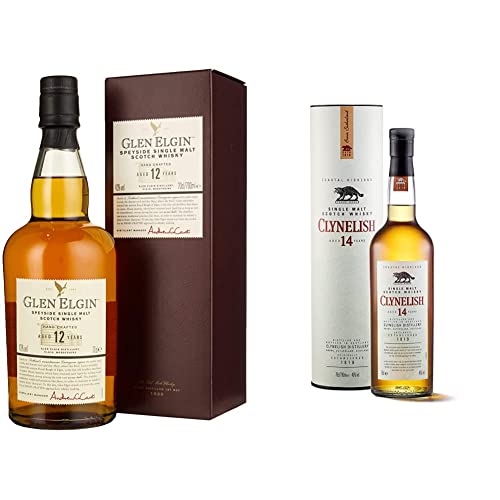 Glen Elgin 12 Jahre Speyside Single Malt Scotch Whisky | 700 ml & Clynelish 14 Jahre | Single Malt Scotch Whisky | Klassischer Bestseller | handgefertigt aus Schottland | 46% vol | 700ml von Glen Elgin