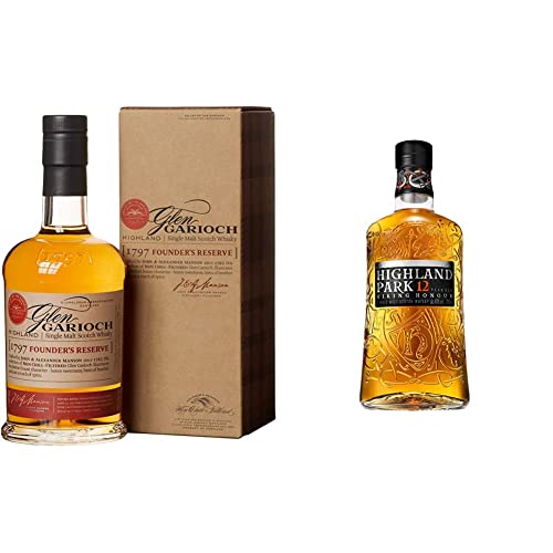 Glen Garioch Founder´s Reserve | Single Malt Scotch Whisky | 48% Vol | 700ml Einzelflasche + Highland Park 12 Jahre | Single Malt Scotch Whisky | 40% Vol | 700ml Einzelflasche | Bundle von Glen Garioch