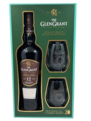 Glen Grant 12 Years GP mit Gläser Single Malt Scotch Whisky 43% 0,7l Flasche von Glen Grant