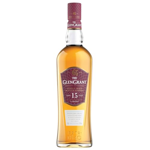 Glen Grant 15 Jahre Single Malt Scotch Whisky - Reifer, hochwertiger Whisky aus Schottland, in ehemaligen Bourbon-Fässern gereift - in Geschenk-Karton - 1 x 0,7 l von Glen Grant