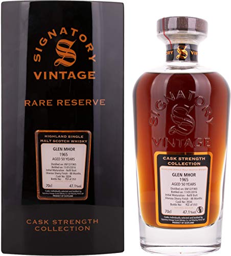 Glen Mhor 50 Years Old Signatory Vintage 1965 Cask Strength Collection in Holzkiste Whisky (1 x 0.7 l) von Signatory Vintage