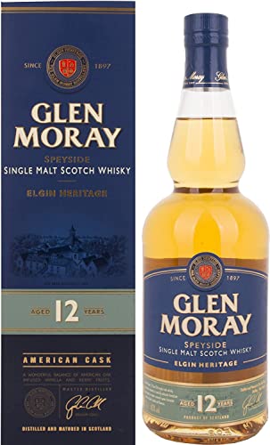 Glen Moray 12 Jahre | Schottischer Single Malt Whisky aus der Speyside | mit Geschenkverpackung | 1 x 0,7 l von Glen Moray