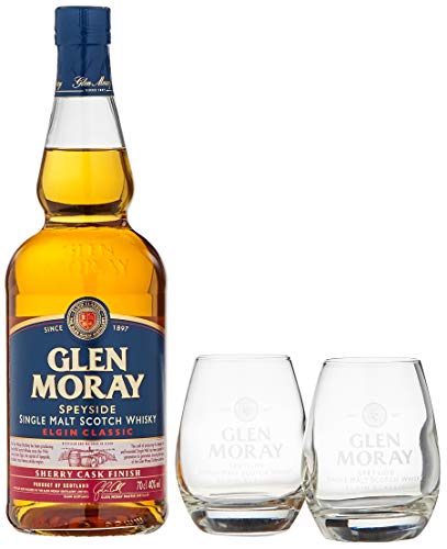 Glen Moray Elgin Classic Sherry Cask Finish 40% Vol. 0,7l in Geschenkbox mit 2 Gläsern von Glen Moray