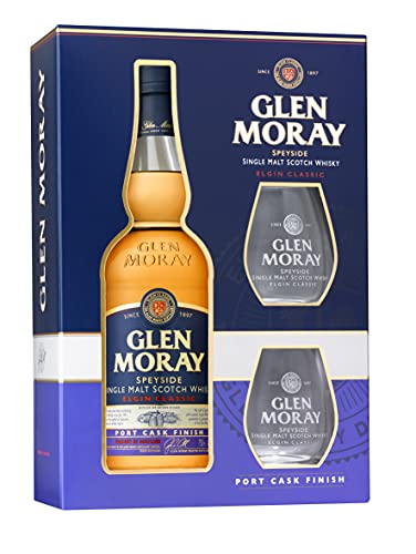 Glen Moray Elgin Classic Single Malt Scotch Whisky mit 2 Gläsern (1 x 0.70 l) von Glen Moray