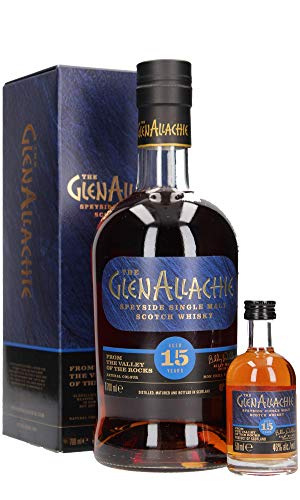 GlenAllachie 15 Years Old Speyside Single Malt Scotch Whisky (1 x 0.7 l) + kleine Flasche von Glenallachie