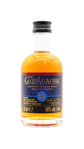 GlenAllachie | Single Malt Whisky | 50 ml | 46% Vol. | Geschmack von Zimt & Sternanis | Vanillearomen | 15 Jahre in Eichenholzfässern gereift | Finish in Sherry-Fässern von Glenallachie