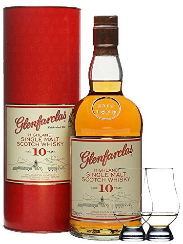 Glenfarclas 10 Jahre Single Malt Whisky 0,7 Liter + 2 Glencairn Gläser von Glenfarclas 10 Jahre Single Malt Whisky 0,7 Liter + 2 Glencairn Gläser
