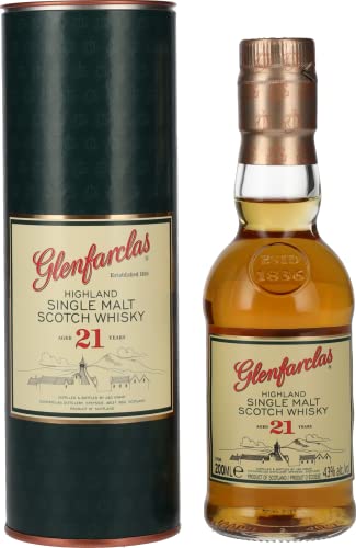 Glenfarclas 21 Years Old Highland Single Malt Scotch Whisky 43% Vol. 0,2l in Geschenkbox von Glenfarclas