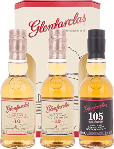 Glenfarclas Miniset (10 YO, 12 YO, 105) mit Geschenkverpackung Whisky (3 x 0.2 l) von Glenfarclas