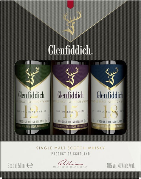 Glenfiddich Single Malt Scotch Tasting-Set 3 Flaschen 40% vol. 3 x 0,05 l von Glenfiddich Distillery