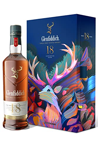 Glenfiddich 18 Jahre Single Malt Scotch Whisky Santtu Geschenkset mit Flachmann, 70cl von Glenfiddich