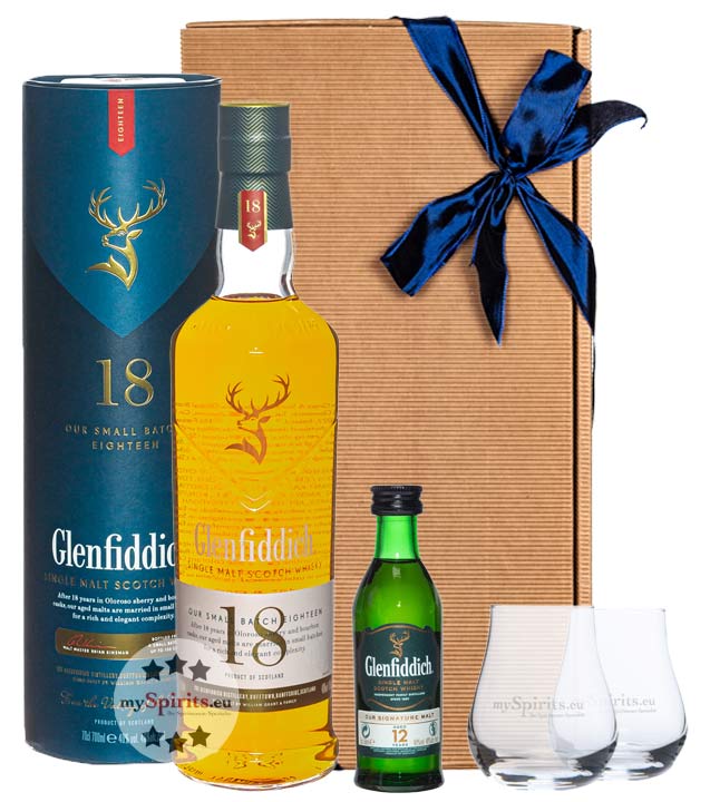 Glenfiddich Whisky Geschenkset mit 2 Nosinggläsern (40 % Vol., 0,75 Liter) von Glenfiddich