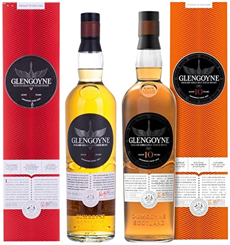Glengoyne 12 Jahre Single Malt Scotch Whisky mit Geschenkverpackung (1 x 0,7 l) & 10 Jahre Single Malt Scotch Whisky mit Geschenkverpackung (1 x 0,7 l) von Glengoyne