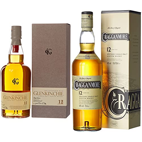 Cragganmore Glenkinchie 12 Jahre | Single Malt Scotch Whisky, 43% vol, 700ml Einzelflasche & Cragganmore 12 Jahre, Single Malt Scotch Whisky, mit Geschenkverpackung von Cragganmore