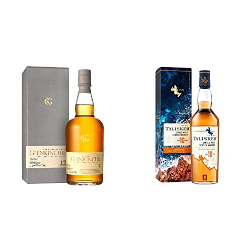 Glenkinchie 12 Jahre | Single Malt Scotch Whisky, 43% vol, 700ml Einzelflasche & Talisker 10 Jahre, mit Geschenkverpackung, Preisgekrönter, aromatischer 45.8% vol, 700ml Einzelflasche von Glenkinchie