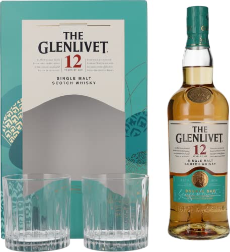 The Glenlivet 12 Years Old Single Malt Scotch Whisky 40% Vol. 0,7l in Geschenkbox mit 2 Gläsern von Glenlivet