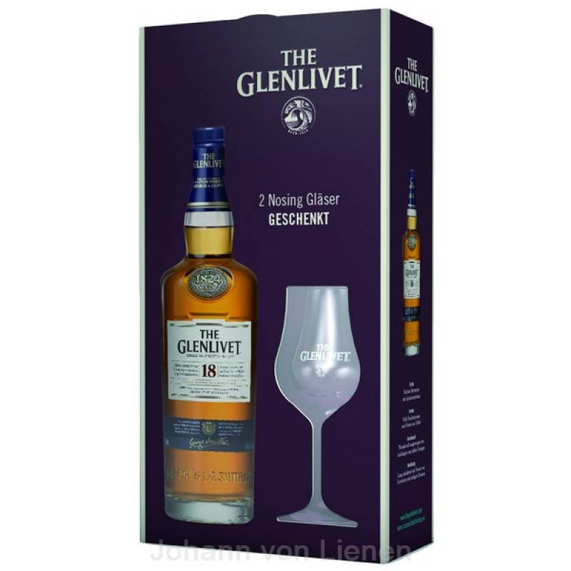 The Glenlivet 18 Jahre Geschenkset mit 2 Nosinggläsern 0,7 L 40%vol von Glenlivet