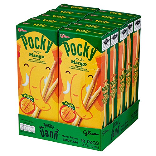 Glico Pocky Biscuit Stick beschichtet mit Mangogeschmack 10 Packungen von Glico